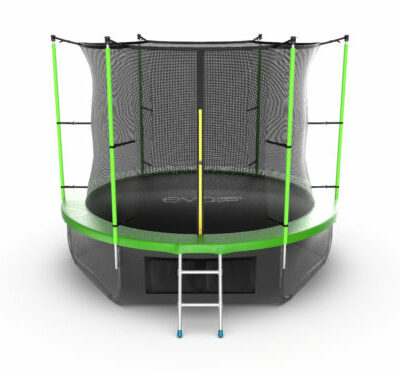 Картинка 5 - EVO JUMP Internal 10ft (Green) + Lower net. Батут с внутренней сеткой и лестницей, диаметр 10ft (зеленый) + нижняя сеть.