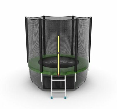 Картинка 10 - EVO JUMP External 6ft (Green) + Lower net. Батут с внешней сеткой и лестницей, диаметр 6ft (зеленый) + нижняя сеть.