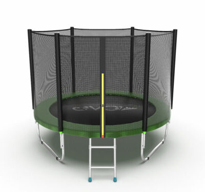 Картинка 5 - EVO JUMP External 8ft (Green) Батут с внешней сеткой и лестницей, диаметр 8ft (зеленый).