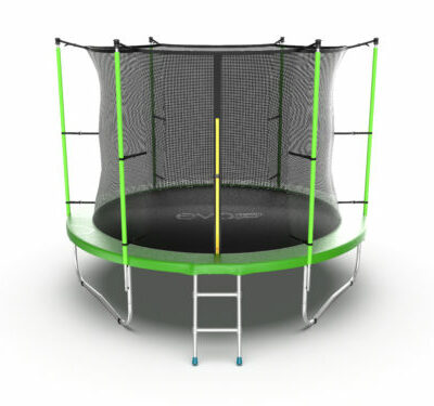 Картинка 22 - EVO JUMP Internal 10ft (Green) Батут с внутренней сеткой и лестницей, диаметр 10ft (зеленый).