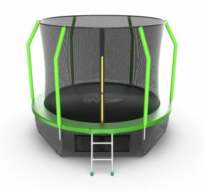 Картинка 38 - EVO JUMP Cosmo 10ft (Green) + Lower net. Батут с внутренней сеткой и лестницей, диаметр 10ft (зеленый) + нижняя сеть.