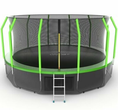 Картинка 52 - EVO JUMP Cosmo 16ft (Green) + Lower net. Батут с внутренней сеткой и лестницей, диаметр 16ft (зеленый) + нижняя сеть.